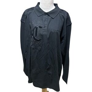 Coogi Long Sleeve Embroidery Black Shirt XXL